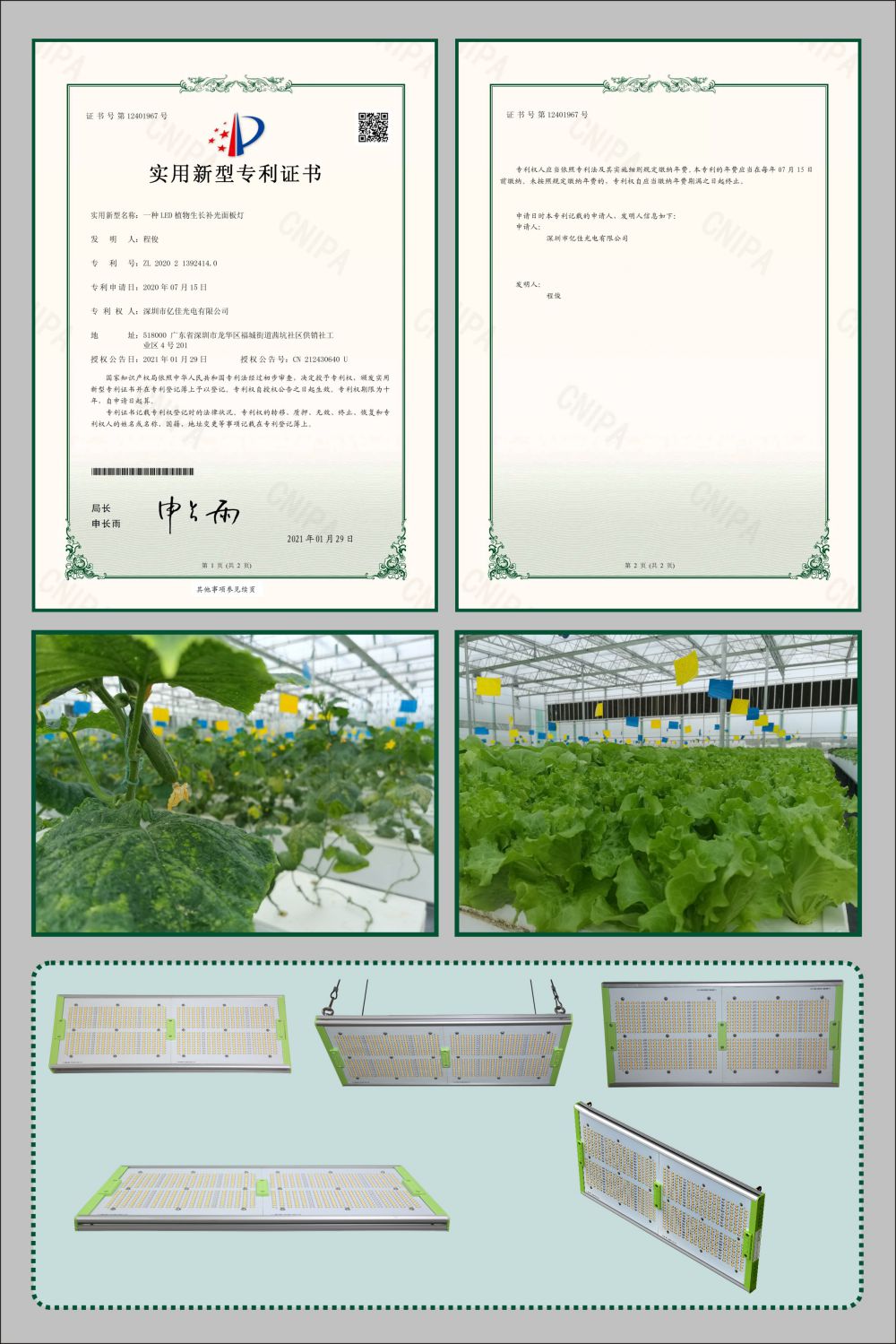 KY开元集团植物生长面板灯实用新型专利
